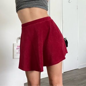 Forever 21 bright red corduroy mini skirt